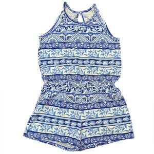Children's Place | Girls' Blue Bandana Print Romper | Size L 10/12 | NWOT